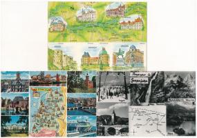 17 db MODERN motívum képeslap: magyar és külföldi térképek / 17 modern motive postcards: Hungarian a...