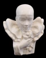 Porcelán harlekin fej, jelzés nélkül, apró kopásnyomokkal, 15,5 cm