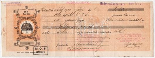 3db-os váltó és csekk tétel, mind "Hódmezővásárhelyi Cipő-, Csizma- és Papucsipari Vállalat - O...