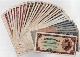Vegyes 30db-os inflációs pengő bankjegy tétel T:III,III-