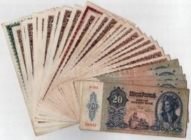 Vegyes 30db-os inflációs pengő bankjegy tétel T:III,III-