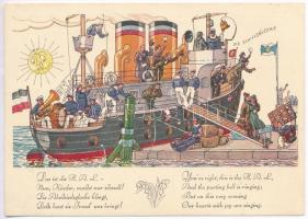 Die Schiffsglocke / Hamburg-Amerika Linie Glockenabend an Bord der / WWII German ship humour, night of the Chimes