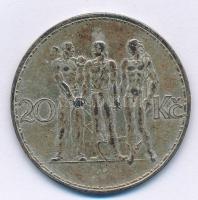 Csehszlovákia 1934. 20K Ag "Ipar, mezőgazdaság, üzlet" T:1-,2 patina Czechoslovakia 1934. 20 Korun Ag "Industry, Agriculture, Business" C:AU,XF patina Krause KM#17