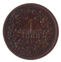 1868KB 1kr Cu "Angyalos címer" T:2-,3 Adamo M4.1