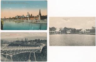 12 db RÉGI orosz képeslap: több Moszkva / 12 pre-1945 Russian town-view postcards: many Moscow