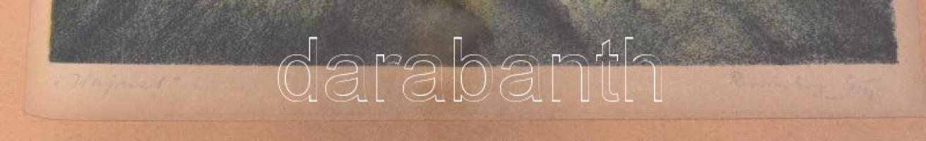 Ruzicskay György (1896-1993): Hajnal. Színezett algráfia, papír, jelzett a nyomaton és ceruzával a l...