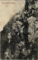 1909 Gruss aus den Bergen / Austro-Hungarian K.u.K. military, mountain troops. J.A.I. 1334. (fl)