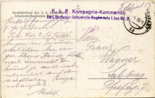 K. K. Landwehr-Infanterie Regiment Linz Nr. 2. 8. Feldkompagnie, Oberleutnant Klein: Regimentsreserv...