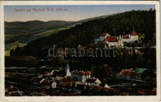 1923 Feistritz am Wechsel, general view, castle. A. Pelnitschar No. 2131. (EK)