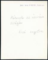 1933 Kinszki Imre (1901-1945) budapesti fotóművész hagyatékából, pecséttel jelzett, a szerző által f...