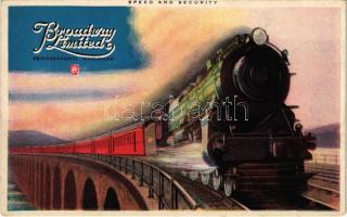 Broadway Limited. Pennsylvania Railroad advertising card (EK)