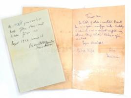 1903 Jókai Mór (1825-1904) autográf levele Tisztelt Uram megszólítással egy ismeretlen személyhez, akit tájékoztat, hogy az általa megígért novella (mint ígértem) hosszabb lesz a tervezetnél. Ezért kéri, hogy a tiszteletdíj megemelését, dátumozova (Bp., 1903. jan. 30.), Jókai Mór saját kezű aláírásával, a kéziratot lelaminálták, 20x24 cm+1932 A Jókai levél hitelességét igazoló autográf írással, Rédey Tivadarné Dr. Hoffmann Mária (1885-1949) az Országos Széchényi Könyvtár neves kézirattárosától, irodalomtörténésztől, dátumozva (1932. jún. 16),a kéziratot lelaminálták, 18x11 cm. Mint ismeretes Jókai élete vége felé több művet is írt megrendelésre. Valószínűleg ez esetben is erről volt szó.