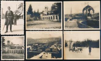 1933 Montenegro, 6 db feliratozott vintage fotó, 6x6 cm és7x9 cm között