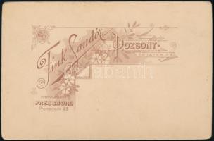 cca 1897 Pozsony, Fink Sándor fényképész műtermében készült vintage fotó, 16,3x10,8 cm