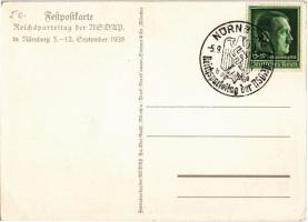 1938 Reichsparteitag Nürnberg. Festpostkarte / Nuremberg Rally. NSDAP German Nazi Party propaganda, ...