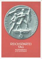 1938 Reichsparteitag Nürnberg. Festpostkarte / Nuremberg Rally. NSDAP German Nazi Party propaganda, swastika s: R. K. + Reichsparteitag der NSDAP Nürnberg 8. 9. 1938 So. Stpl. (EK)
