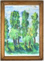 Négely jelzéssel: Facsoport. Olaj, papír, sérült. Üvegezett, kissé sérült fa keretben, 48×33,5 cm