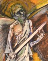 Kondor jelzéssel: Angyal. Vegyes technika, fa, sérült. 60×38 cm