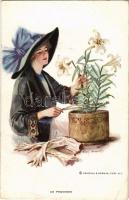 1918 As promised. Lady art postcard. Reinthal & Newman No. 625. s: T. Earl Christy (EK)
