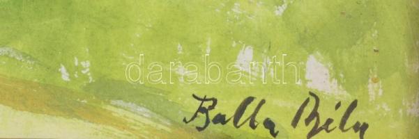 Balla jelzéssel: Zöldellő táj. Akvarell, papír. Üvegezett, kissé sérült keretben. 24×34 cm