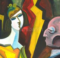 Scheiber jelzéssel: Bárban. Akvarell, papír, kisebb szakadással. 61×43 cm