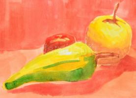 Márffy jelzéssel: Csendélet. Akvarell, papír. 22×30,5 cm