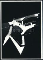 cca 1978 Nagy Sándor: Soproni emlék, pecséttel jelzett, feliratozott vintage fotóművészeti alkotás, a magyar fotográfia avantgarde korszakából, 18x13 cm