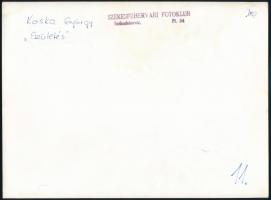 cca 1978 Koska György: Születés, feliratozott vintage fotóművészeti alkotás, a magyar fotográfia ava...