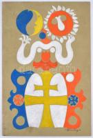 Róna jelzéssel: Oroszlán. Tempera, farost. 50×33 cm