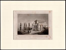 cca 1840 Ludwig Rohbock (1820-1883)-L.Thümling: Kolozsvár Nemzeti Múzeum, Pest, Lauffer és Stolp, (Darmstadt, G. G. Lange-ny.), acélmetszet, félig leragasztott paszpartuban, foltos, 14×19 cm