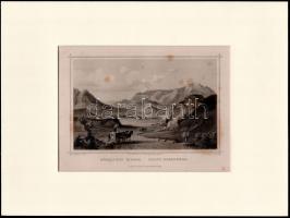 cca 1840 Ludwig Rohbock (1820-1883)-J.Umbach: Rózsahegy városa, Pest, Lauffer és Stolp, (Darmstadt, G. G. Lange-ny.), acélmetszet, félig leragasztott paszpartuban, foltos, 14×19 cm
