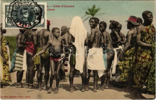 1910 Cote dIvoire, African folklore. Collection generale Fortier, Dakar. TCV card