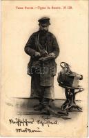 1910 Types de Russie No. 139. / Russian folklore, cobbler, shoemaker. Phototypie Scherer, Nabholz & Co. Moscou (fl)