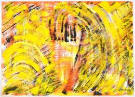 Mazzag jelzéssel: Színek kavalkádja. Vegyes technika, papír. 42x59,5 cm