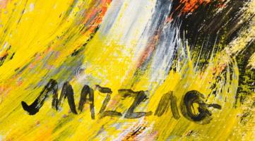 Mazzag jelzéssel: Színek kavalkádja. Vegyes technika, papír. 42x59,5 cm