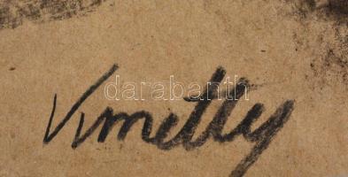 Kmetty jelzéssel: Csendélet. Szén, papír, sérült. 42x63,5 cm