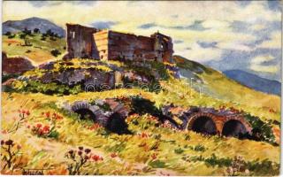 Prizren, Prizreni; Ruines du chateau / castle ruins. Typochrom L. Benes 5. s: T. Chvrakitch