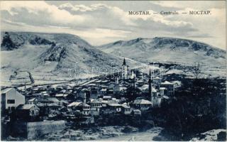 Mostar, Centrale / general view, mosque, church. Pacher & Kisic No. 974.
