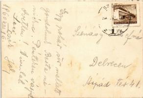 1960 Szeged, egyedi készítésű művészlap szegedi kolbásszal és paprikával