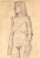 Gadányi jelzéssel: Női akt. Ceruza, papír, sérült, 61x43 cm