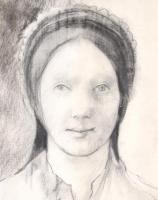 Gyenes jelzéssel: Fiatal lány. Szén, papír, 51x41,5 cm
