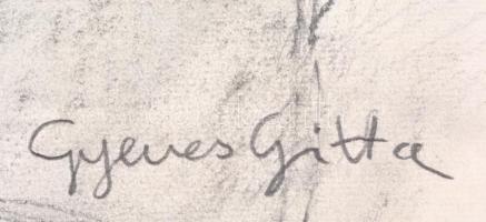 Gyenes jelzéssel: Fiatal lány. Szén, papír, 51x41,5 cm