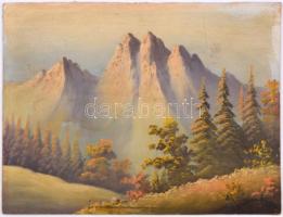 Mednyánszky jelzéssel: Hegyvidéki táj. Olaj, fa, 20,5x27 cm