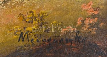 Mednyánszky jelzéssel: Hegyvidéki táj. Olaj, fa, 20,5x27 cm