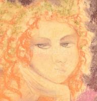 Olvashatatlan jelzéssel: Merengő. Pasztell, karton, lap jobb felső sarkában ragasztószalag maradvánn...