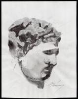 Berény jelzéssel: Férfi portré (tanulmány). Szén, papír, 32x25 cm