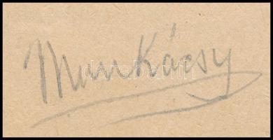 Munkácsy jelzéssel: Beszélgetők. Ceruza, papír, lap alján kisebb szakadással és gyűrődéssel, 31x21 c...