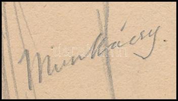 Munkácsy jelzéssel: Asszonyok. Ceruza, papír, lap alján sérült, 30x21,5 cm