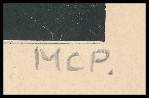 MCP jelzéssel: Jelenet. Fametszet, papír, alja foltos, 16,5x11 cm