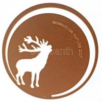 Mongólia 2017. 500T "Mongol természet - Bőgő szarvas"aranyozott Ag eredeti fém tokban, tan...